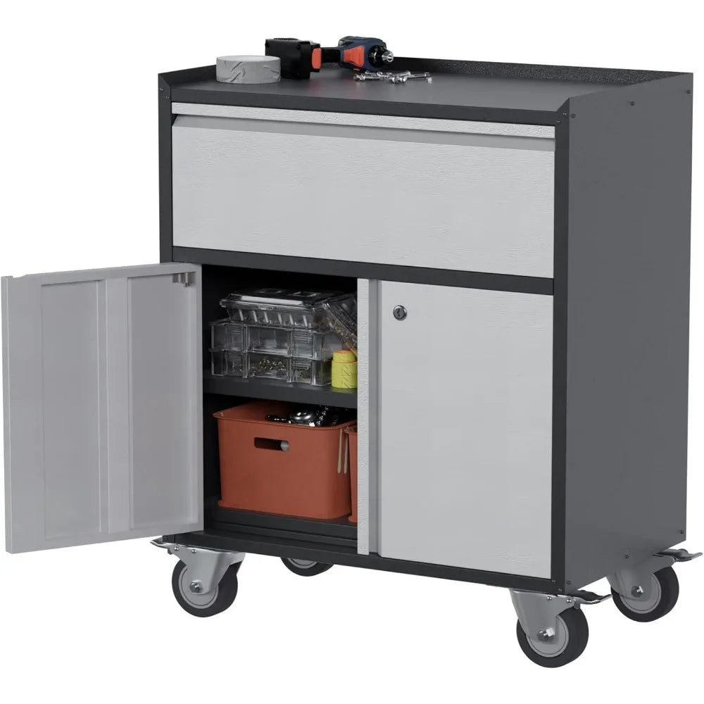Metal Garage Cabinet on Wheels/Storage Chest