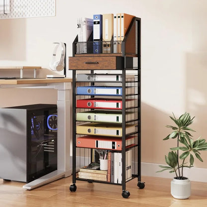 9-Tier Rolling File Cart, Office Organization