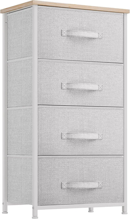 Dresser with 4 Drawers - Fabric Storage Tower