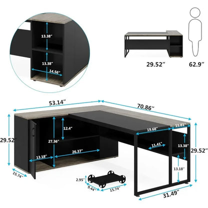 Executive Office Desk with Shelves