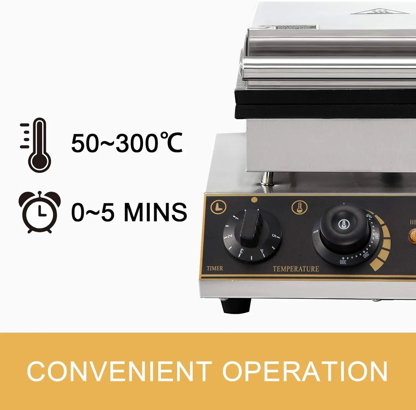 Non-Stick Belgian Waffle Maker Stainless Steel