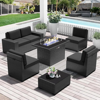 Patio Furniture Set with 44" Fire Pit Table