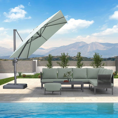 9' X 11.5' Rectangle Patio Umbrella