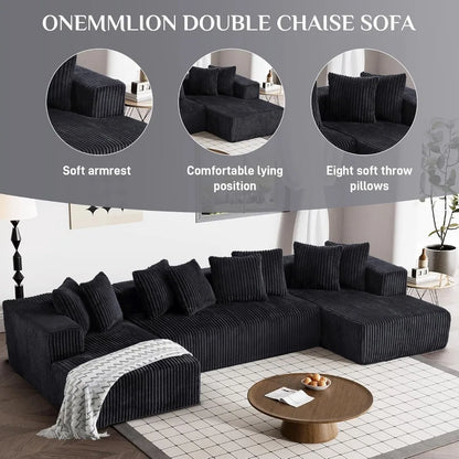 Comfy Corduroy Couch Sectional Sofa