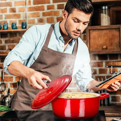 Enameled Cast Iron Dutch Oven Set, Red