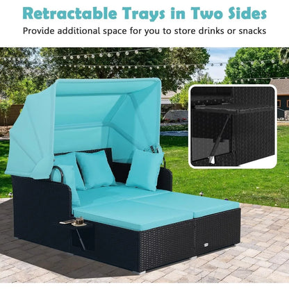 Patio Daybed w/ Retractable Canopy