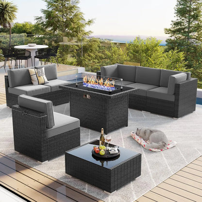 Patio Furniture Set with 44" Fire Pit Table