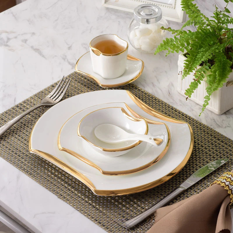 Porcelain Tableware,Plates & Bowls Dishes, Kitchen Utensils