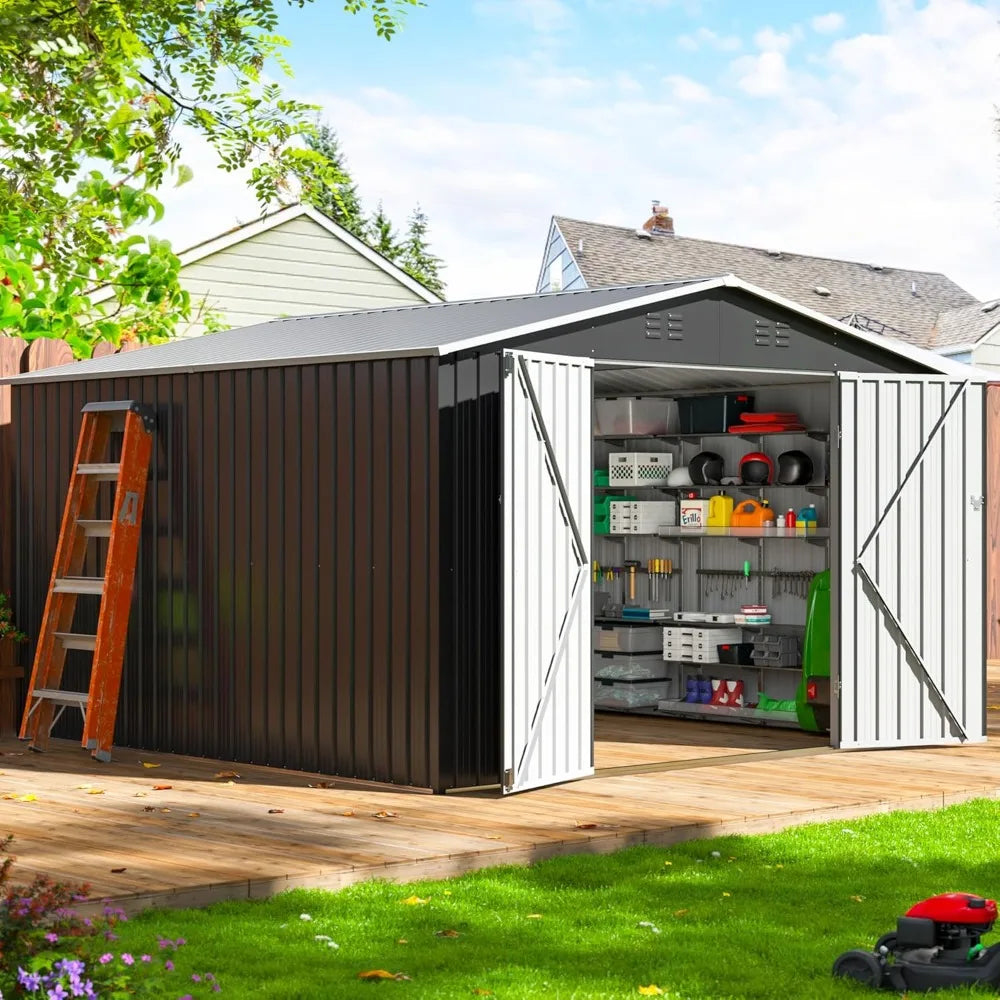 Outdoor Storage Shed w/ Lockable Doors