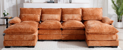 Sofa Sleeper w/ Double Chaise Memory Foam