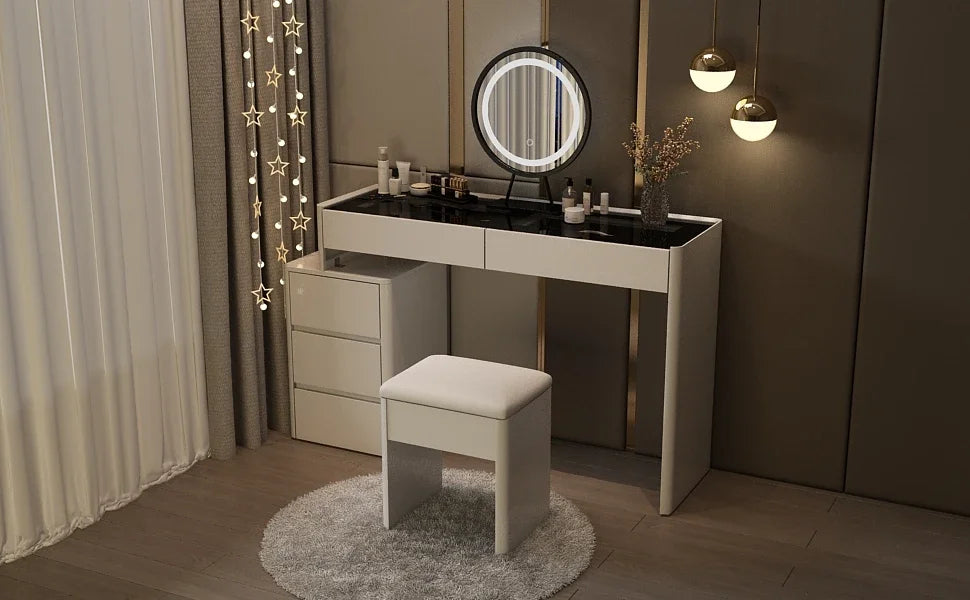 Makeup Vanity Desk Set with Lighted Mirror