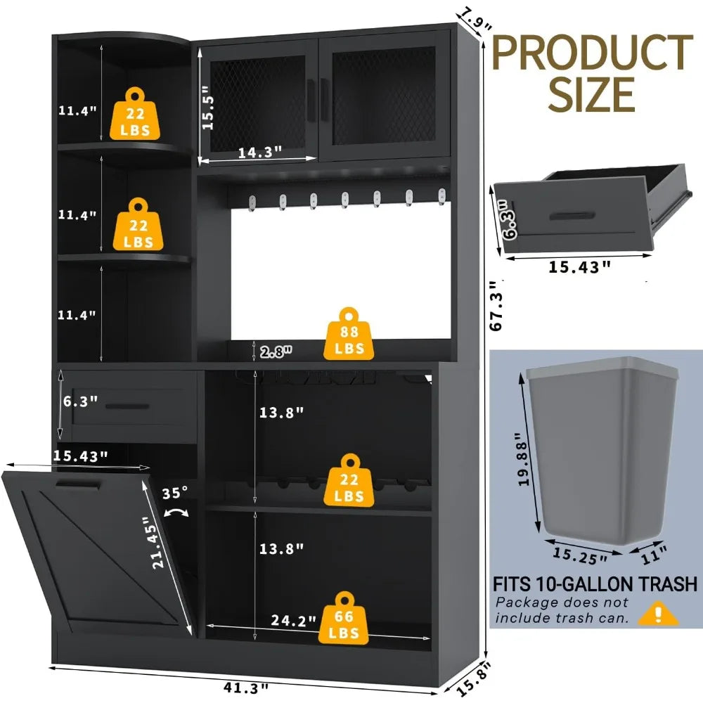 Tall Modern Kitchen Pantry Storage Cabinet with Drawer