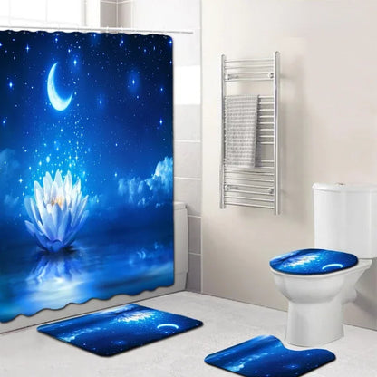 Bathroom Set, Mats, Shower Curtain, Toilet Covers