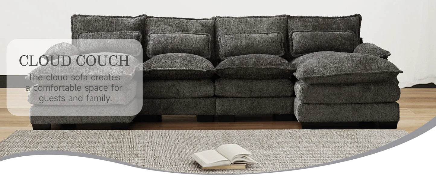 Sofa Sleeper w/ Double Chaise Memory Foam