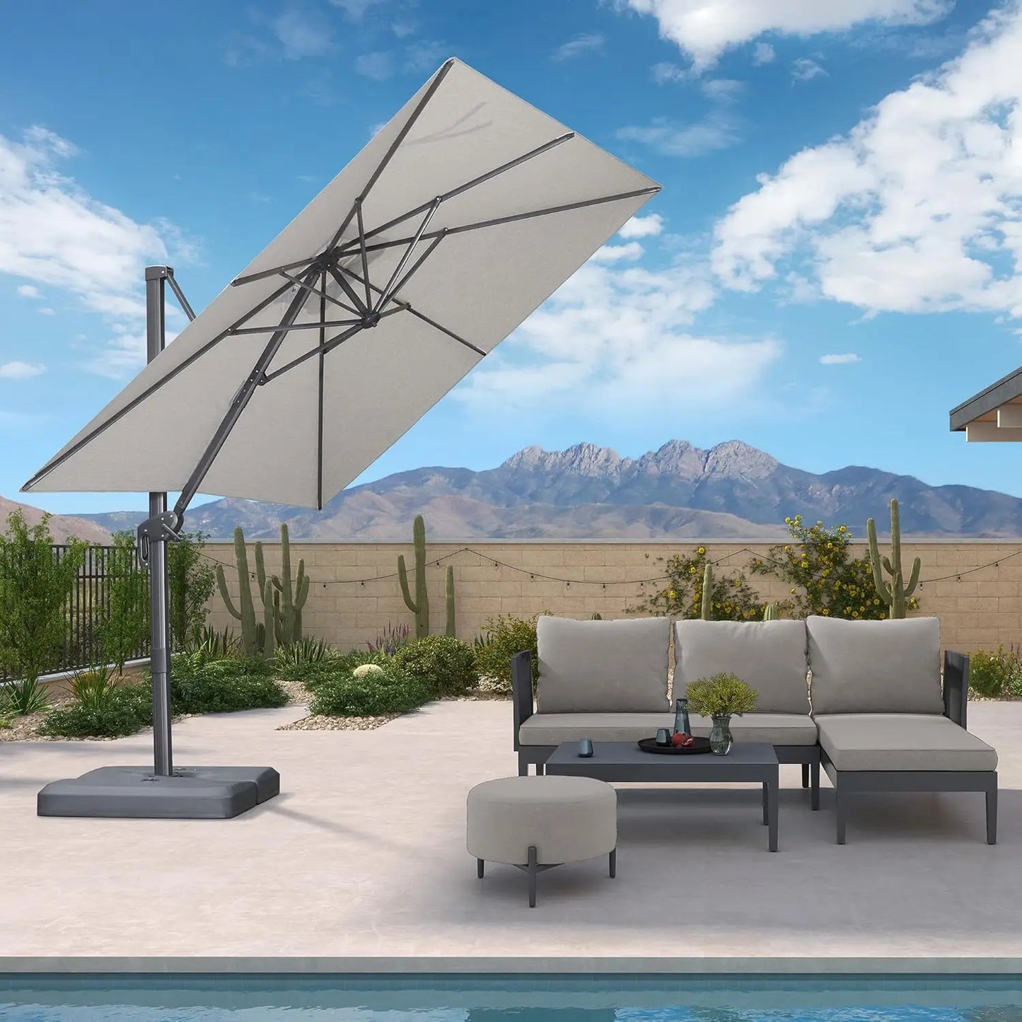 9' X 11.5' Rectangle Patio Umbrella