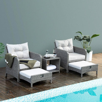 Wicker Patio Furniture Set w/Ottoman