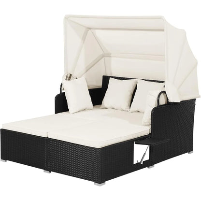 Wicker Daybed Patio Loveseat Sofa Set