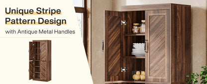 Kitchen Pantry Cabinet, Rustic Wood Cupboard