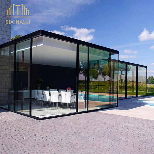 Sliding Door, Aluminum Double Glass Interior