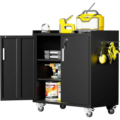 Metal Garage Storage Cabinet w/ Locking Doors