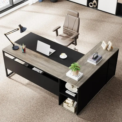 Executive Office Desk with Shelves