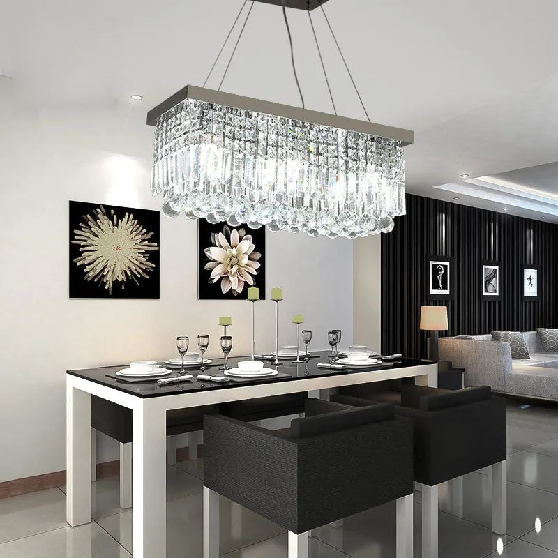 LED Crystal Chandelier Modern Dining Pendant Home Lamp