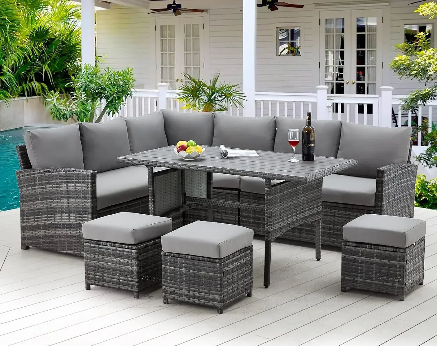 Patio Furniture Set 7 Piece w/ Ottoman