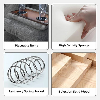 L Shaped Sofa w/ Ottoman Sectional