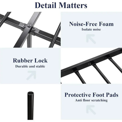 Metal platform bed frame, easy to assemble