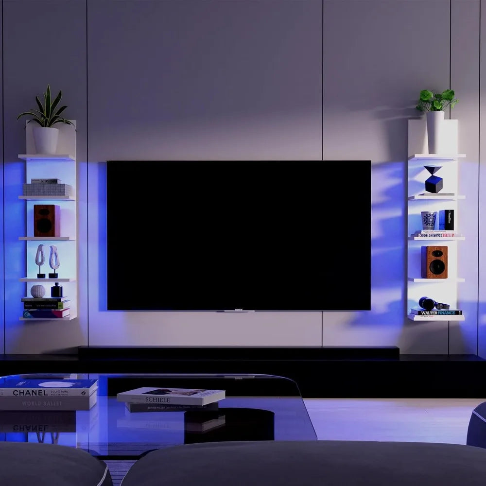 5 Tier Wall Shelf with RGB Light, Organizer