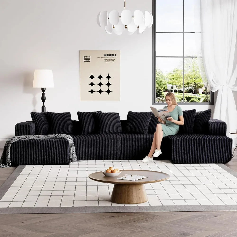 Comfy Corduroy Couch Sectional Sofa
