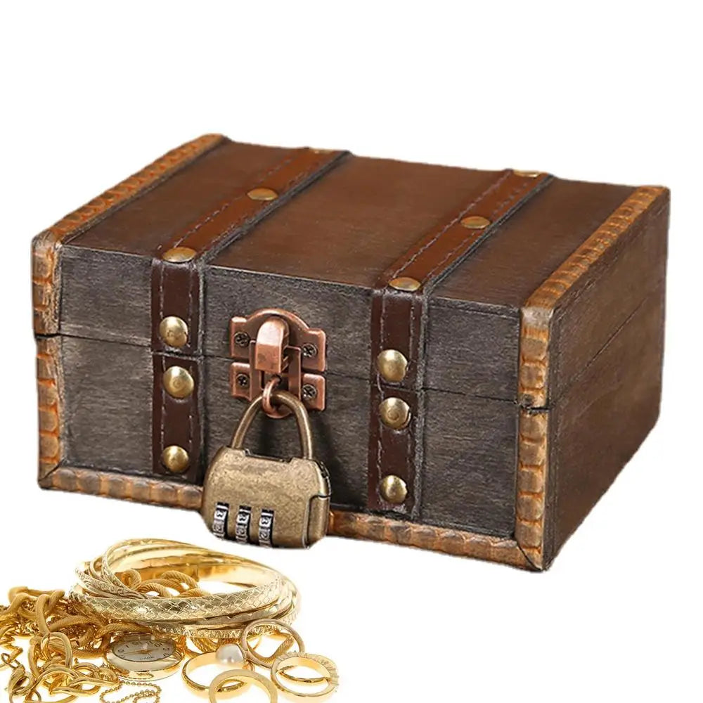 Retro Treasure Case W/ Lock & Jewelry Box