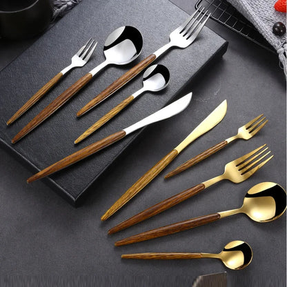 30Pcs Stainless Steel Tableware Silverware dining table