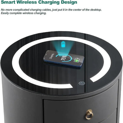 Smart Nightstands with Wireless Charging Station, No Assembly