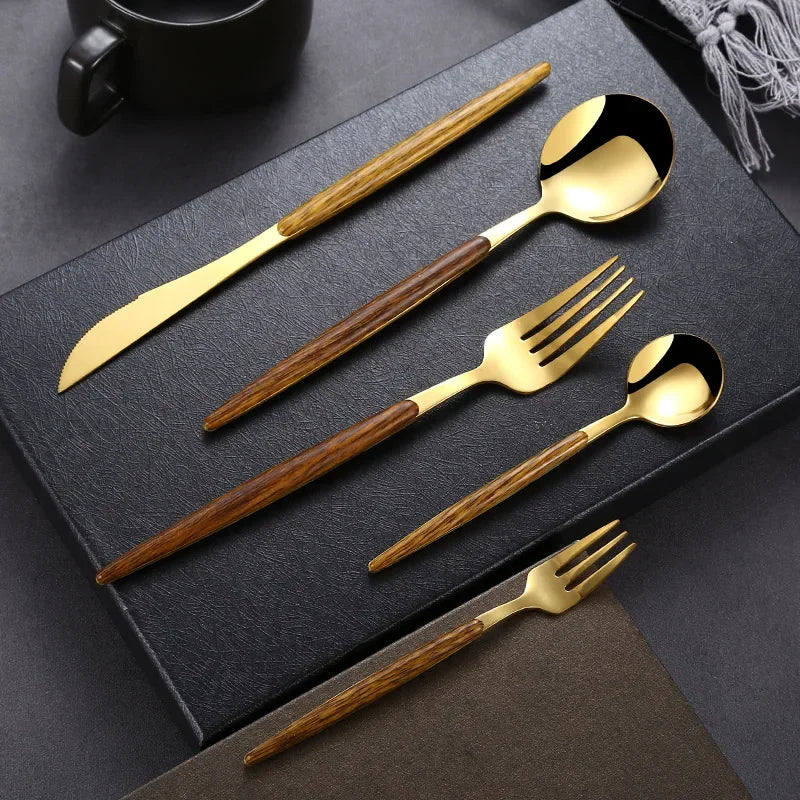 30Pcs Stainless Steel Tableware Silverware dining table