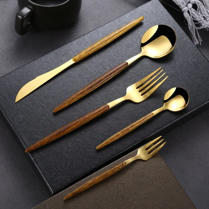 30Pcs Stainless Steel Tableware Silverware dining table