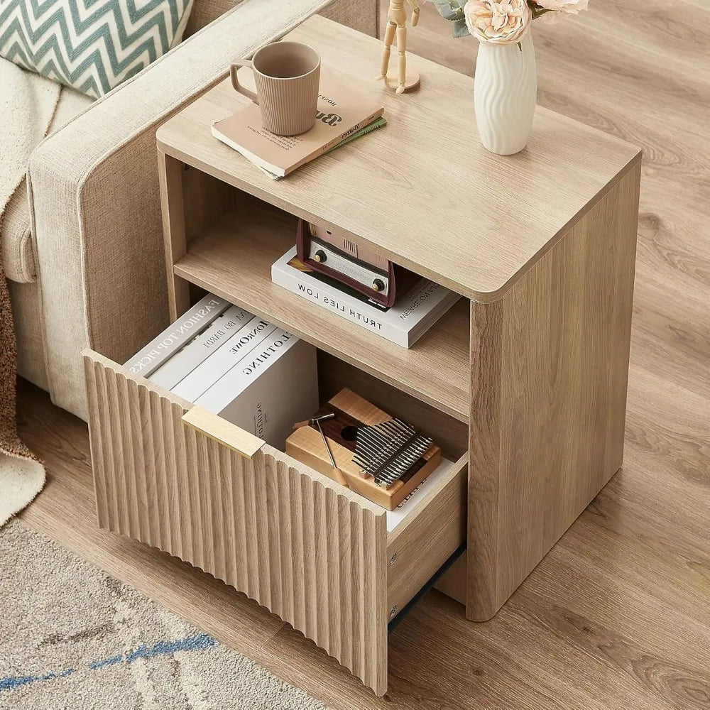 Fluted Nightstand Set of 2