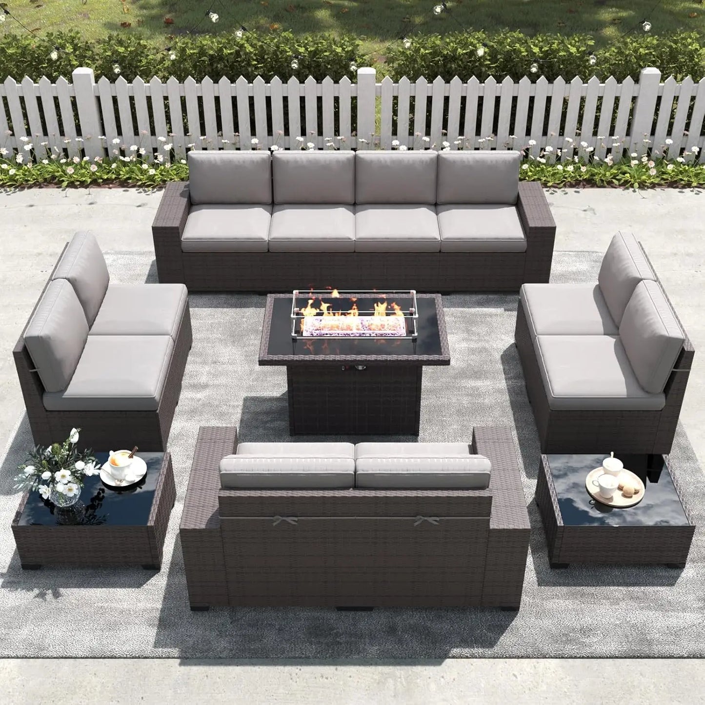 Patio Furniture Set with 44" Fire Pit Table