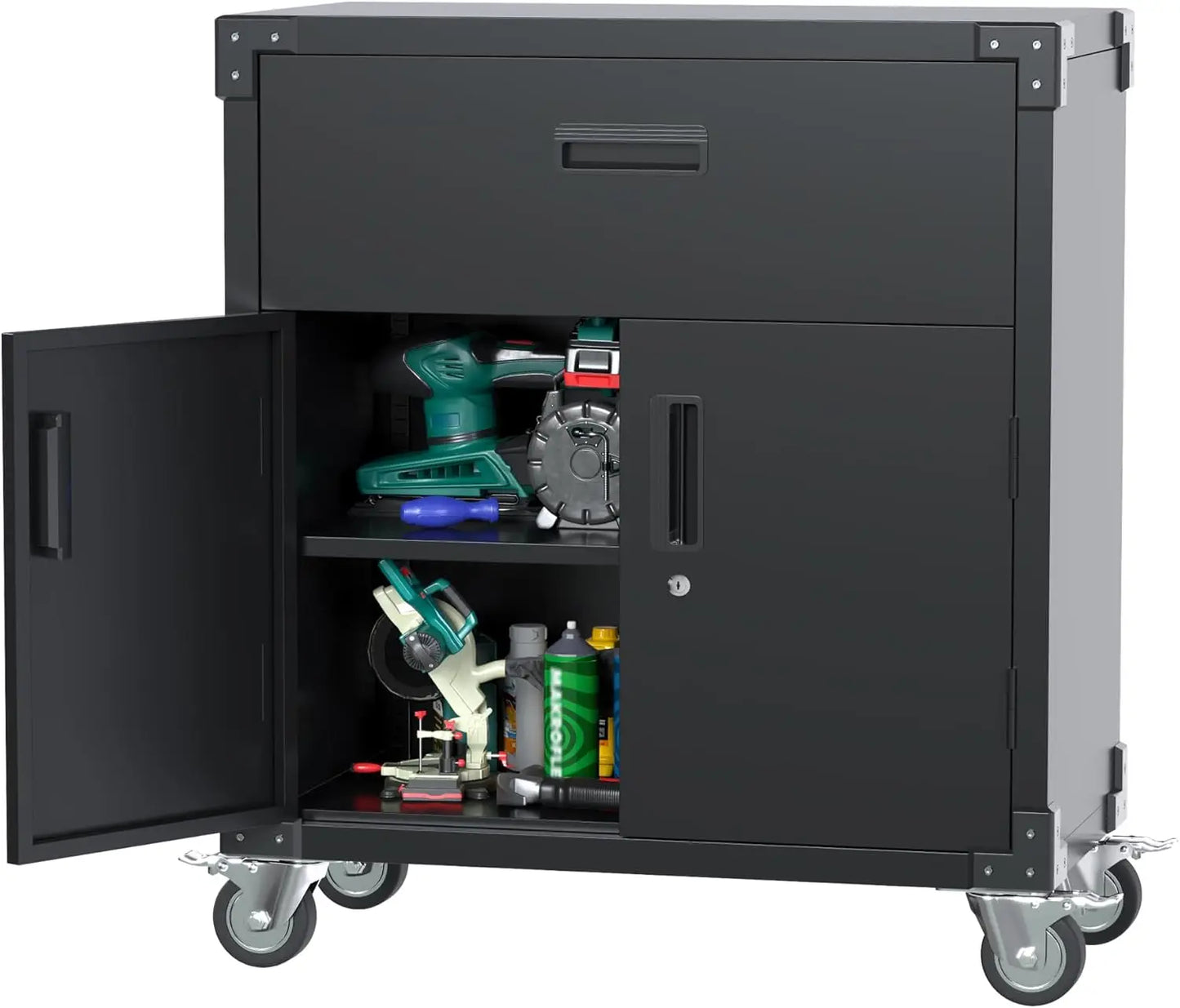 Metal Garage Cabinet on Wheels/Storage Chest