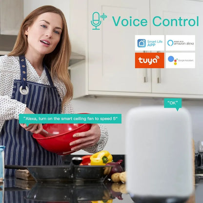 Smart Ceiling Fan with Light, Remote Control