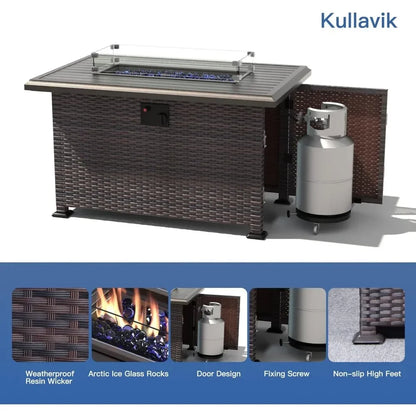 Patio Furniture Set w/ Gas Propane Fire Pit