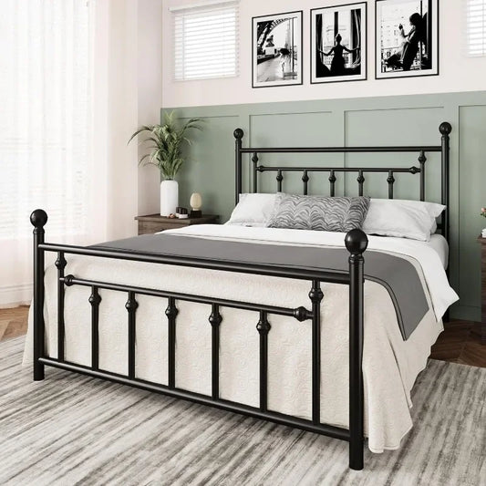 Metal platform bed frame, easy to assemble