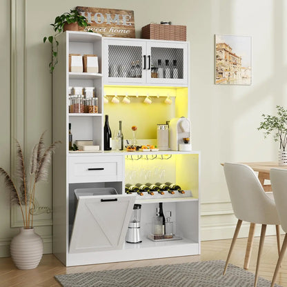 Tall Modern Kitchen Pantry Storage Cabinet with Drawer