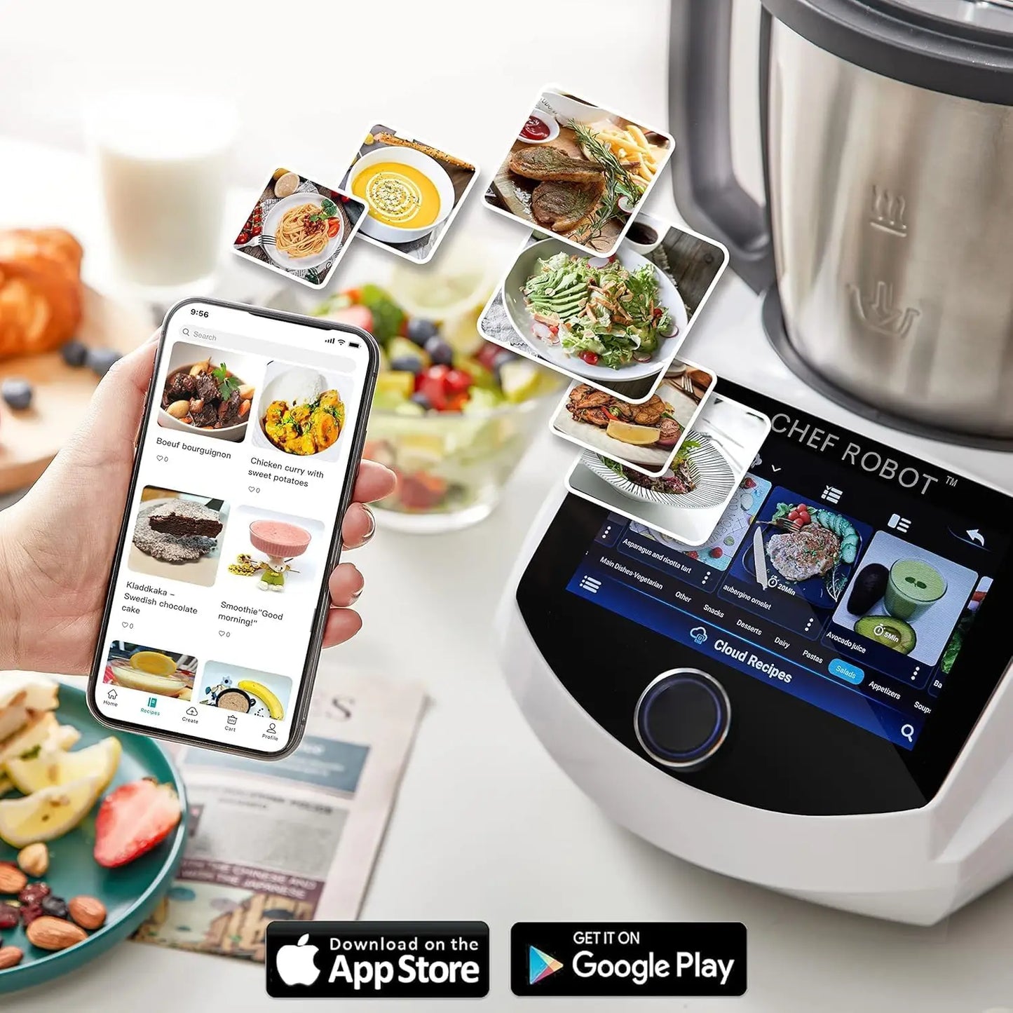 Smart Food Processor, 7 inch TFT Screen