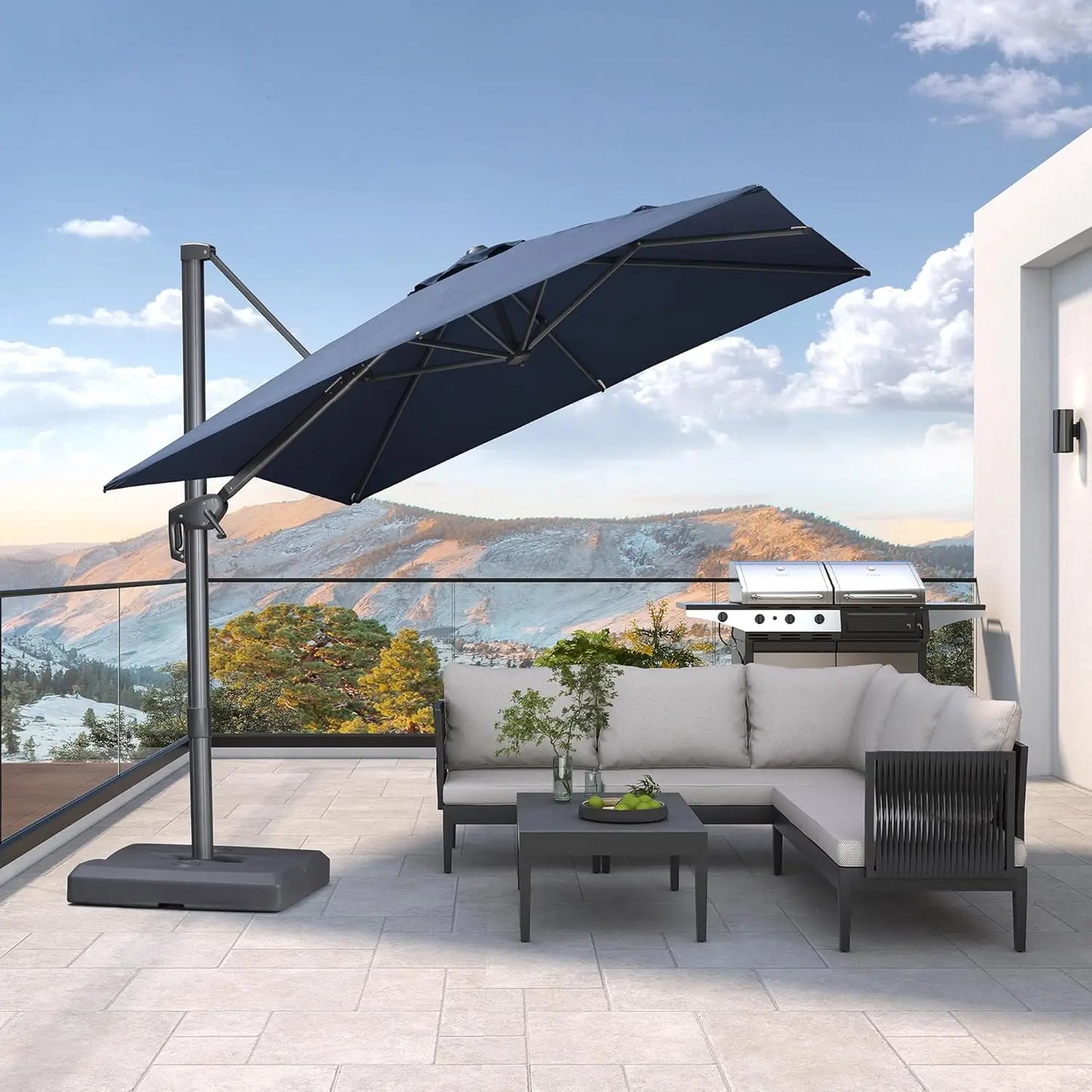 9' X 11.5' Rectangle Patio Umbrella
