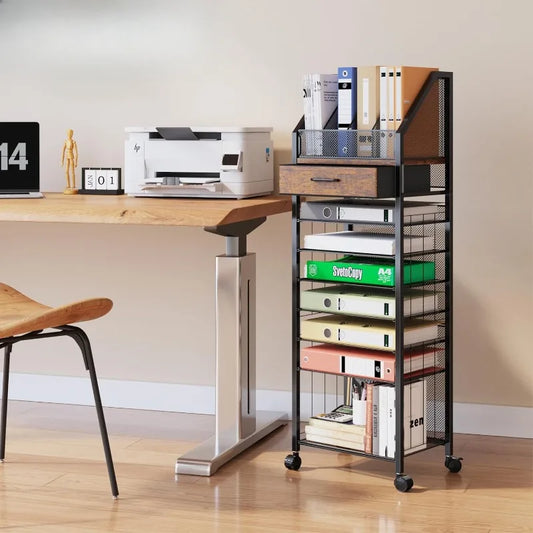 9-Tier Rolling File Cart, Office Organization