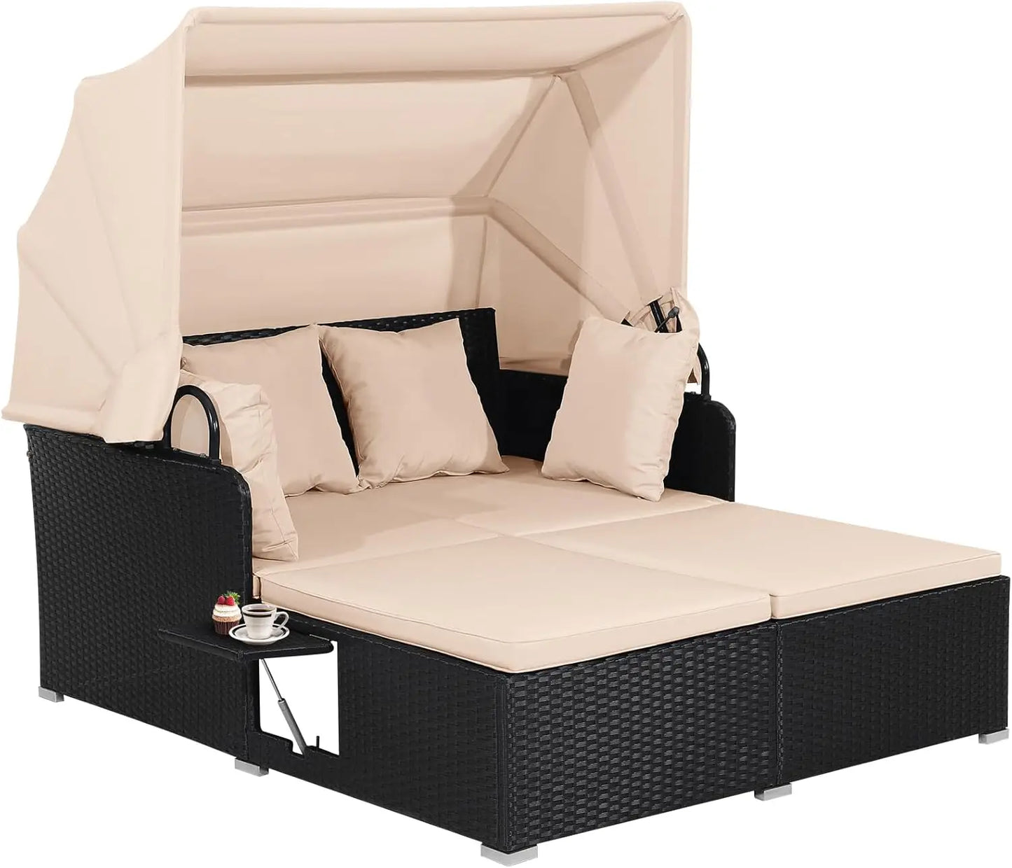 Wicker Daybed Patio Loveseat Sofa Set