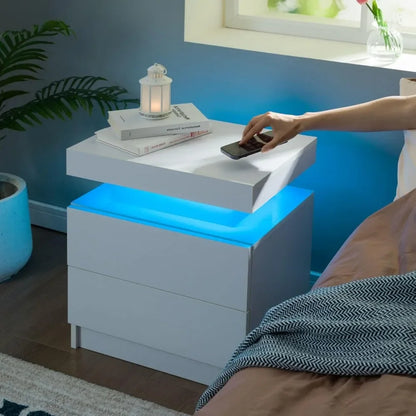 Side Bed Tables w/ LED