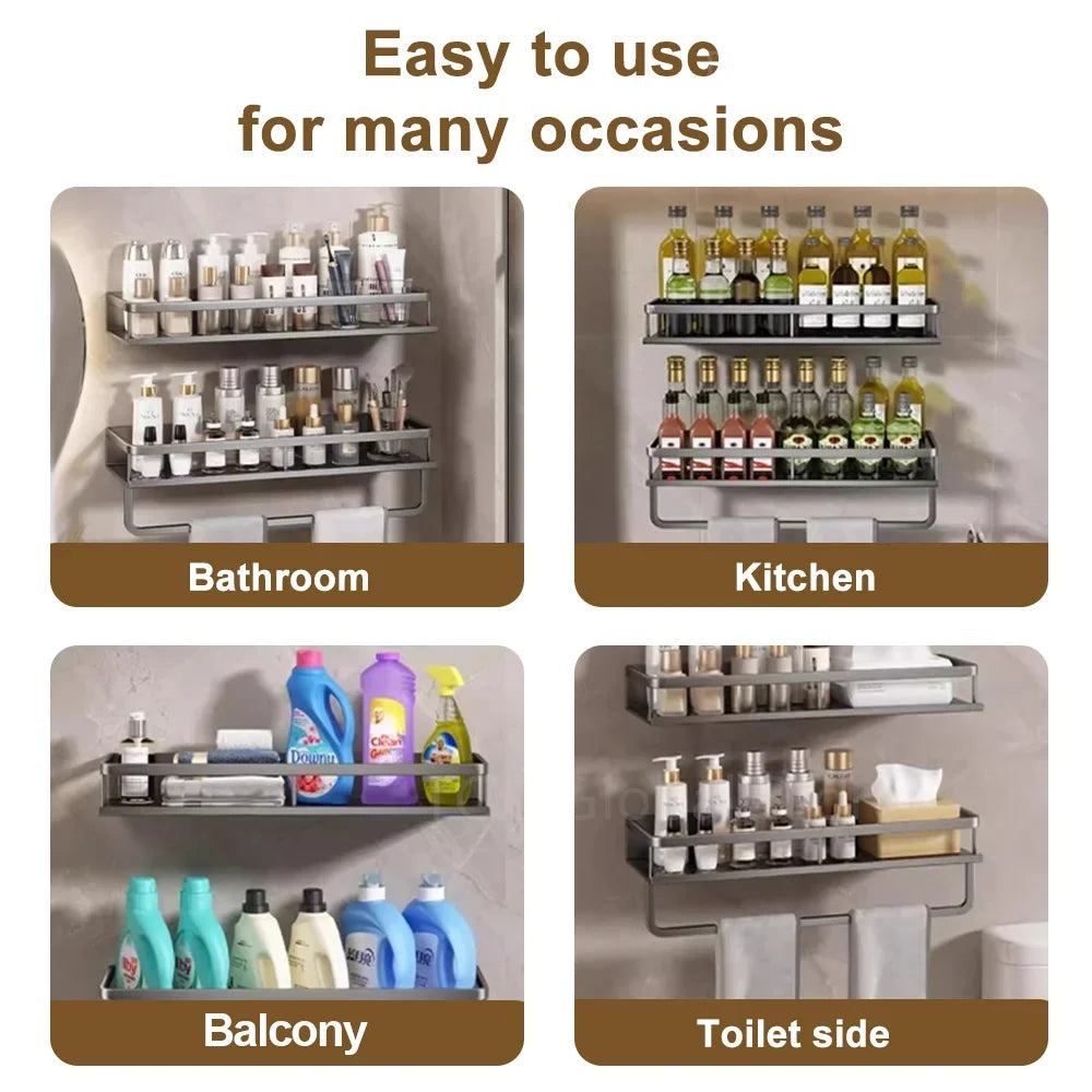 Wall Mounted Spice Rack, No Drilling