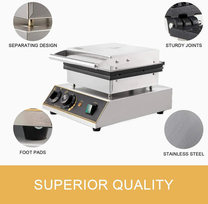 Non-Stick Belgian Waffle Maker Stainless Steel